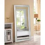 Full Length Silver Floor Mirror Large Rectangle Standing