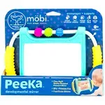 MOBI PEEKA TUMMY TIME MIRROR - Baby Essentials for your baby - Tummy Time Mat - Baby Toy 0-6 months - Shatterproof Mirror for Baby BPA + Phthalate Free Food Grade Silicone - Baby Mirror Tummy Time Toy