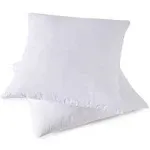 Throw Pillow Inserts, Set of 2 Down Feather Pillows Inserts Bed and Couch Pillows Cotton Cover, 22x22 Inches