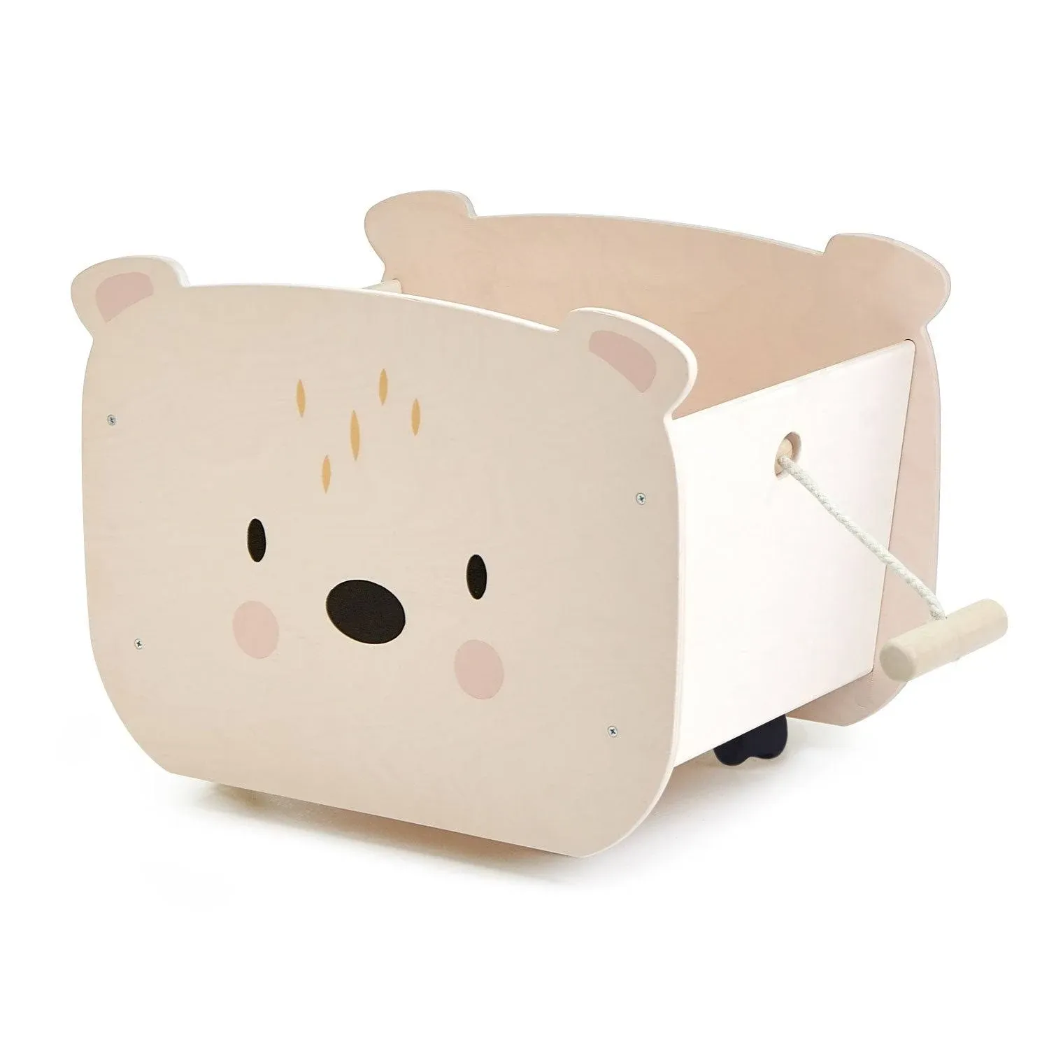 Bear cub toy box with wheels