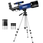 Emarth Telescope, 70Mm Aperture 360Mm Astronomical Refractor AZ Mount Telescope 