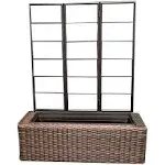 Multi-tone Brown Wicker Planter with Trellis - Tropical - Outdoor Pots And Planters - by JR Home Products Ltd. | Houzz