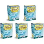 5 Packs Dragon Shield Matte Clear Standard Size 100 ct Card Sleeves Value Bundle!