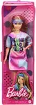 Barbie Fashionistas Doll, Petite, with Light Brown Hair Wearing Tie-Dye T-Shirt Dress, White Shoes & Visor, Toy for Kids 3 to 8 Years Old