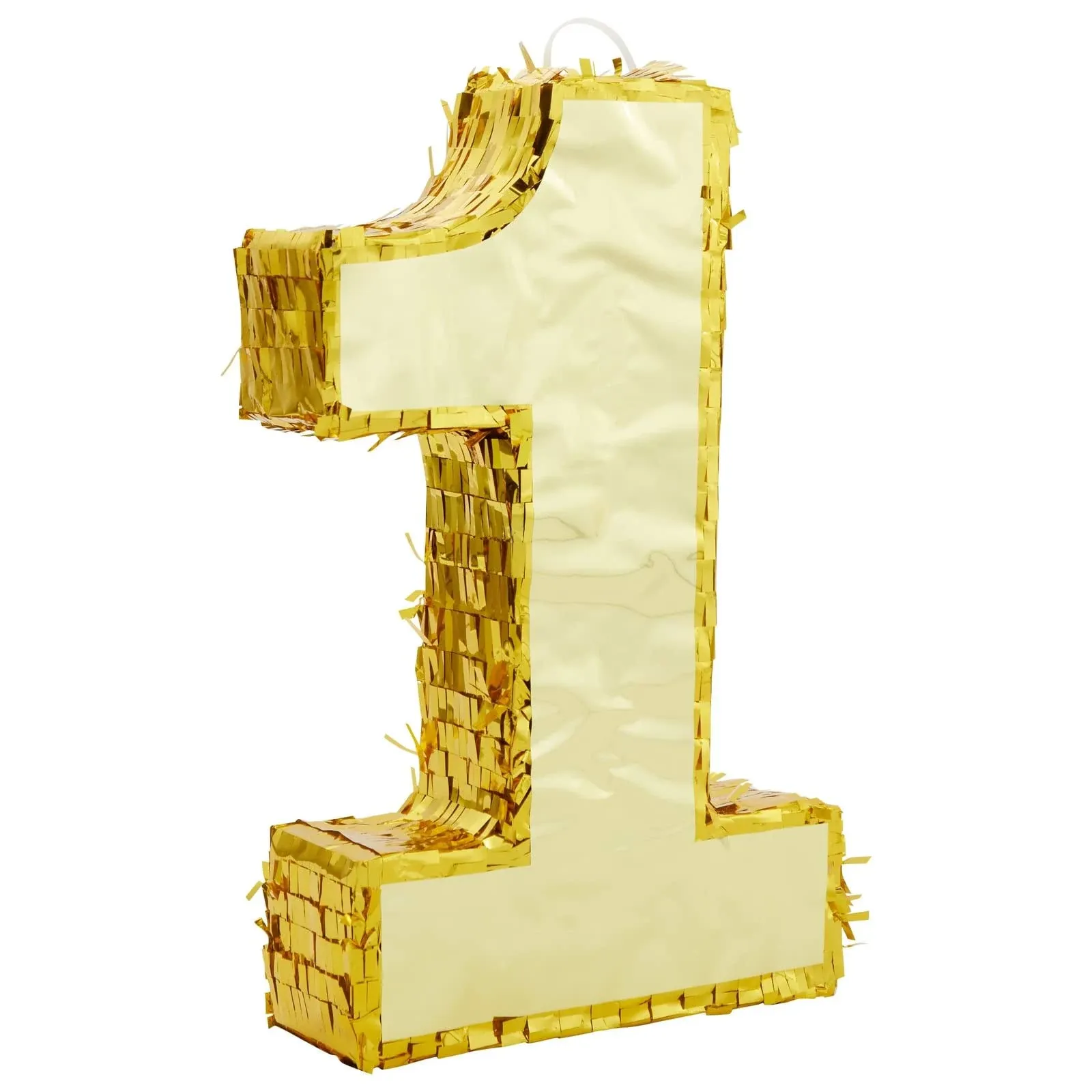 Juvale Gold Foil Number 1 Pinata for 1st Birthday Party Decorations, Centerpieces, Anniversary Celebrations (Small, 16 x 3 x 10 In)