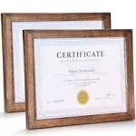 Emfogo Certificate Frames 8.5x11 Picture Frames with Stand Rustic Wood Document