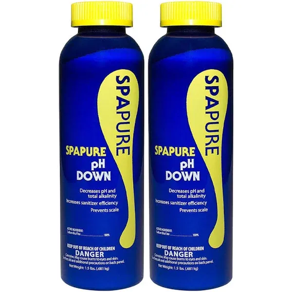 SpaPure PH Down 24oz 2 Pack Decreases PH & Total Alkalinity in Spas & Hot Tubs