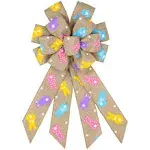 Easter Wreath Bows Brown Easter Rabbits Pattern Burlap Bows for Brown Rabbits