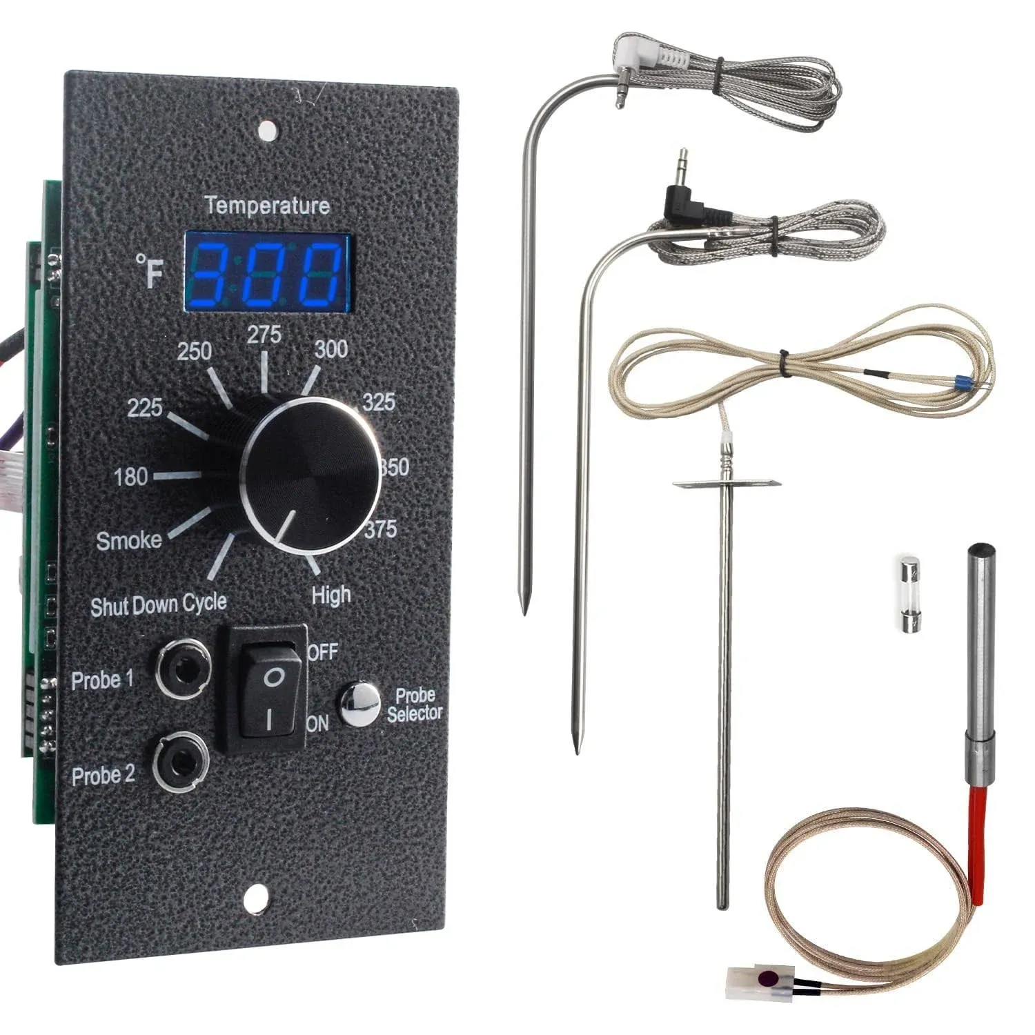 Digital Thermostat Control Board Kit for Traeger Pro Series 20 22 34, BAC365 Control Board Compatible with Most Traeger Pellet Grills (Except PTG), with RTD Temp Probe,2pcs Meat Probe, Igniter Hot Rod