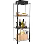 Zhazhadi 4 Tier Fixed Layer Spacing Storage Shelf Metal Storage Rack Wire Shelving Unit Storage Shelves Metal 528lbs Capacity 17" L x 13" W x 47" H