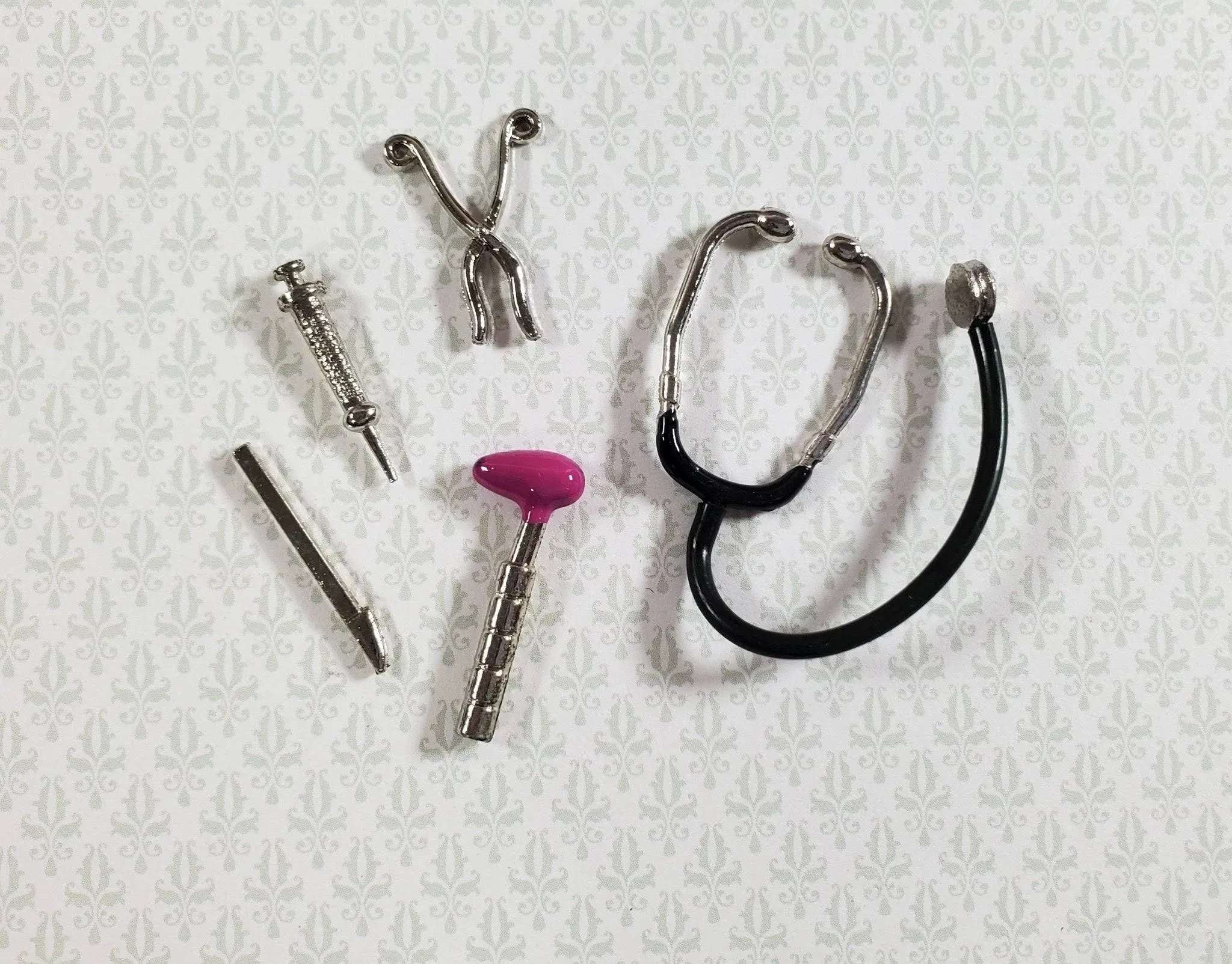 Melody Jane Dollhouse Accessory Doctors Set Stethoscope Injection Scissors Knee Hammer