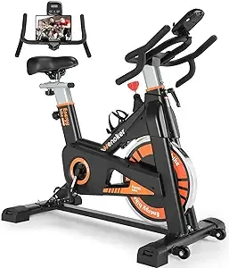 Exercise Bike, WENOKER Magnetic Resistance Stationary Bike for Home, Indoor Bike with Whisper Quiet, Heavy Flywheel and Upgraded LCD Monitor