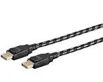 Monoprice Braided DisplayPort 1.4 Cable, 6ft, Gray