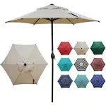 9ft Patio Umbrella Outdoor Umbrella Table Market Umbrella with Push Button Ti...