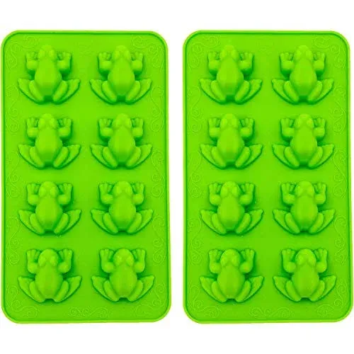 The Dreidel Company Frozen Frogs Silicone Mold, Candy Chocolate Frog Molds for Birthday, party, cake Decoration Passover Bake Ware and Ice Tray