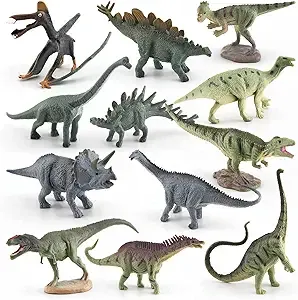 GUFOPONAS Realistic Mini Dinosaur Toy Set for 12pcs Dino Party Cupcake Toppers Dinosaur Figures 3 inch for Girls Boys Kids Toddlers Birthday Gift