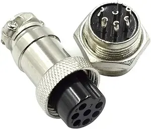 7 Pin Metal Male Female Panel Connector 16mm GX16-7P Silver Aviation Plug - (2 Sets)