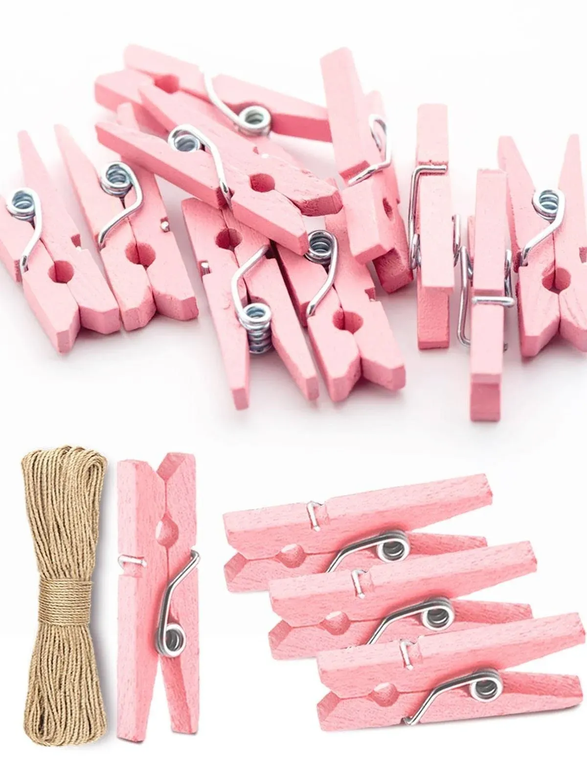 Mini Clothes Pins for Photo, Sturdy Natural Wooden Clothespins 150 Pcs 1 Inch