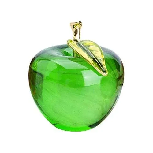 H&D Glaze Crystal Apple Paperweight Craft Decoration (green)