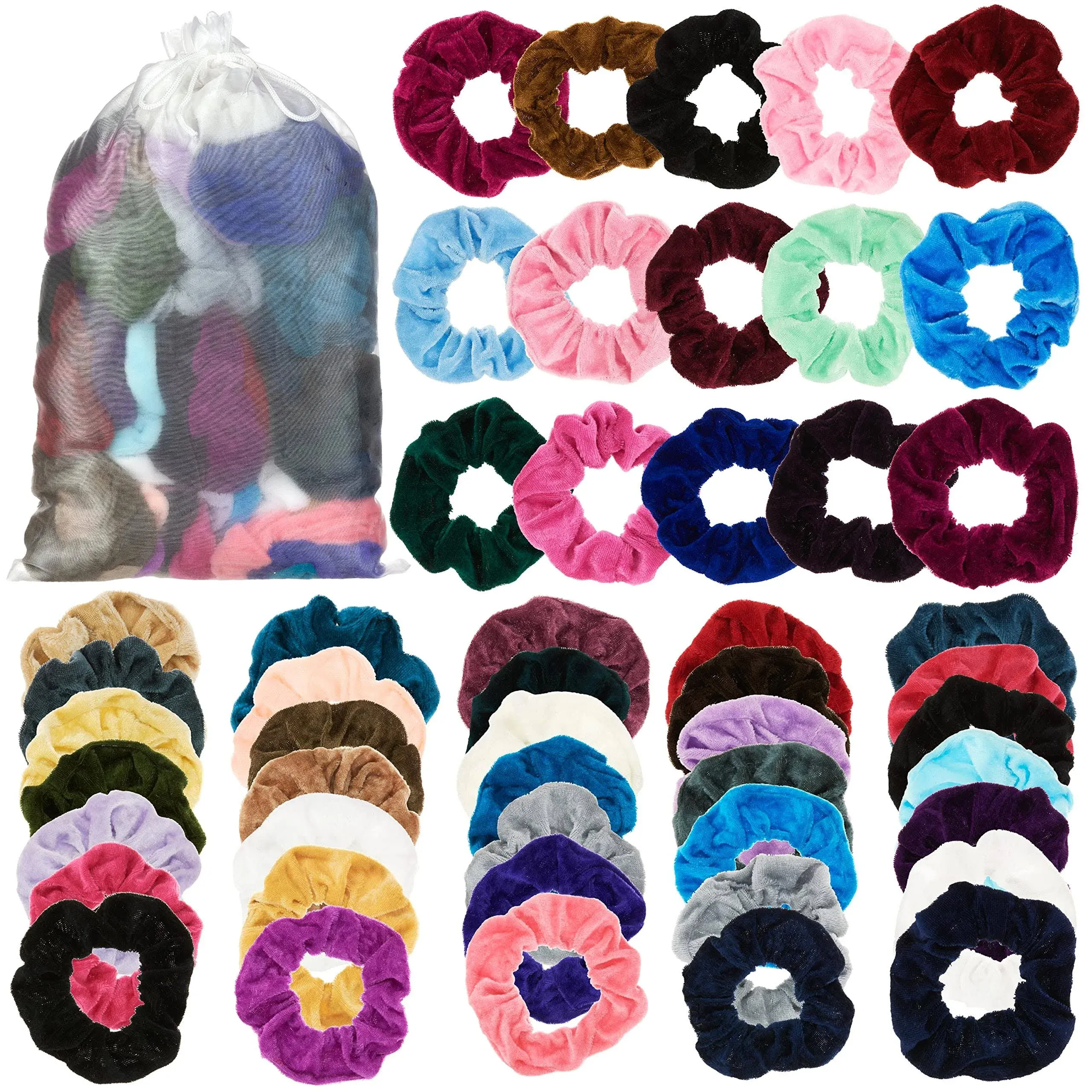 Ddi 2362075 Velvet Twister Scrunchies Assorted Color - 50 Piece - Case of 48