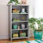 Guidecraft Deluxe Taiga 4-Shelf Bookcase 54" - Gray: Wooden Storage Organizer Cubby - Display Bookshelf for Home Office School