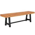 Wood Bench 63.0&#034; L x 14.4&#034; W x 17.9&#034; H, Wooden Garden Park Bench for Patio Porch