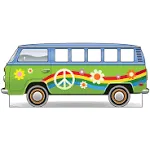 Cardboard People Hippie Bus Stand-in Life Size Cardboard Cutout Standup