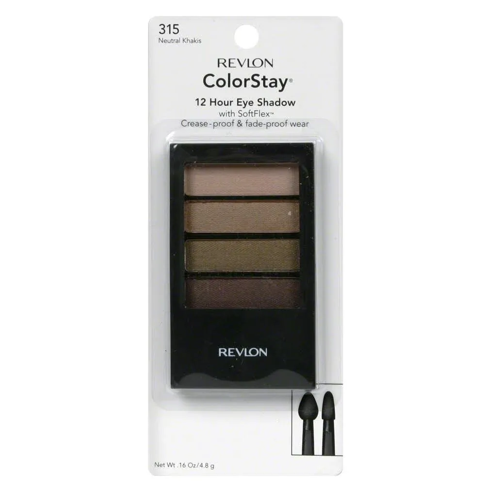 ORIGINAL REVLON COLORSTAY EYE SHADOW QUAD #315 NEUTRAL KHAKIS FREE SHIPPING USA