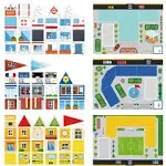 PicassoTiles - 80pc School, Hospital, and Police Station Theme Set PTA06