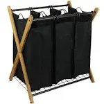 OceanStar Design Group X-Frame Bamboo 3-Bag Laundry Sorter