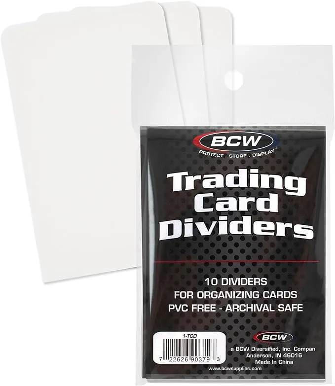 (10) Packs of BCW Brand Trading Card Divider Cards(100 Dividers Total)