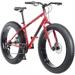 Mongoose Dolomite Mens Fat Tire Mountain Bike, 26 in. Wheels, 4 in. Wide Knobby Tires, 7-Speed, Steel Frame, Front and Rear Brakes, Red, Size: 17-inch