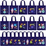 BANBALLON 20 PCS Outer Space Party Favor Bags Space Non-Woven Gift Bags Treat...