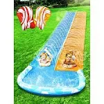 22.5Ft Water Slides and 2 Bodyboards, Lawn Water Slide Summer Slip Waterslides W