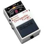 Boss TU-3 Chromatic Tuner Pedal - Bundle with 10ft Instrument Cable, 6in Patch Cable, and Picks