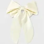 A New Day Satin Bow Hair Barrette ( cream)