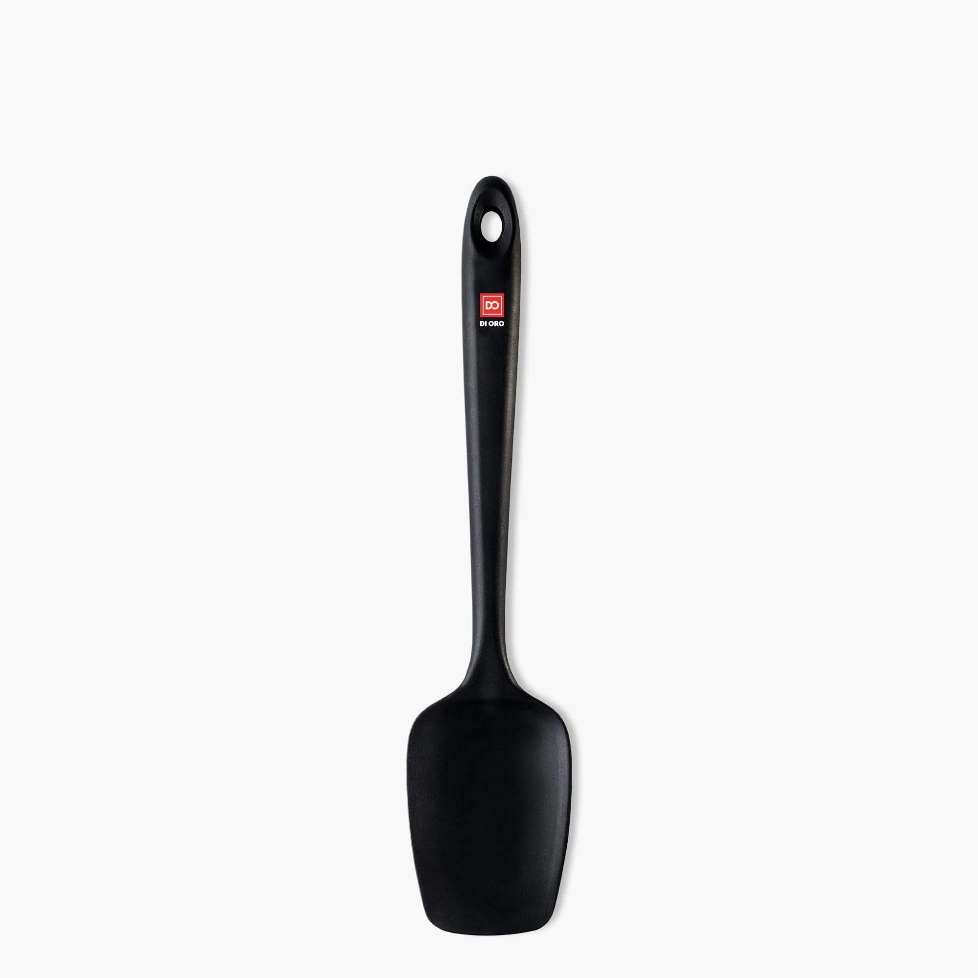 DI ORO Seamless Series Silicone Spoon Spatula - BPA Free Pro-Grade Non-Stick 600ºF Heat-Resistant Rubber Spoonula - Versatile Silicone Kitchen Scraper Utensil for Baking and Cooking (Black)