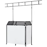 STEEL-AID Foldable, Portable DJ Controller Studio Booth Table With I-Beam Light Truss System - Professional DJ Tabletop Stand with Panels for Recording Sound Equipment & Lights Comes in Black & White