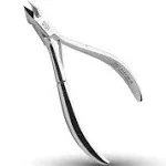 Rui Smiths Carbon Steel Cuticle Nippers - Professional Carbon Steel French Handle - 6mm Jaw, Single Spring