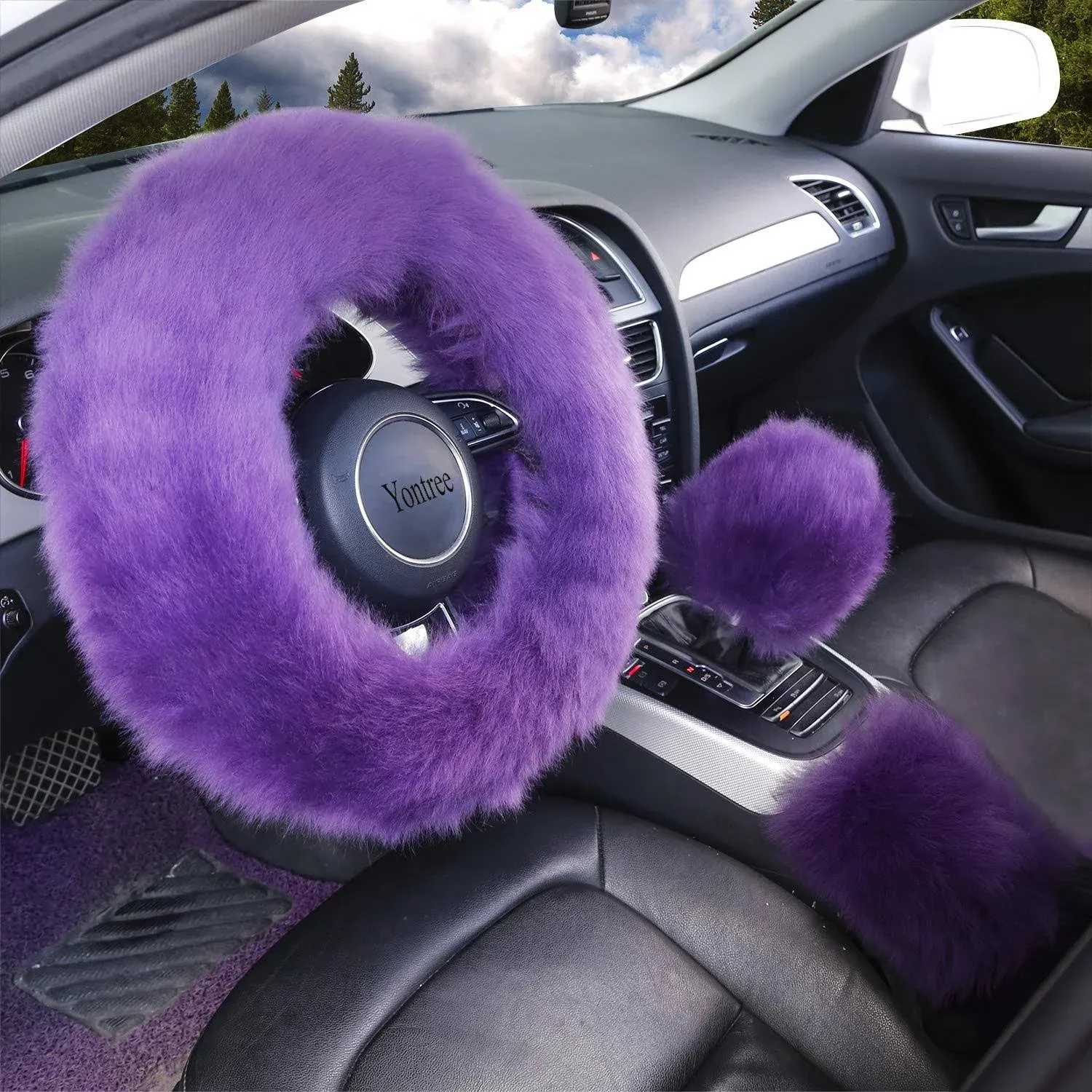 Yontree Fashion Fluffy Steering Wheel Covers for Women/Girls/Ladies Australia ...