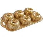 Nordic Ware Swirl Bundtlette Pan, 6-Cavity, Gold