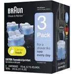 Braun Clean & Renew Refill Cartridges CCR, Replacement Shaver Cleaner Solution for Clean&Charge Cleaning System, Pack of 6