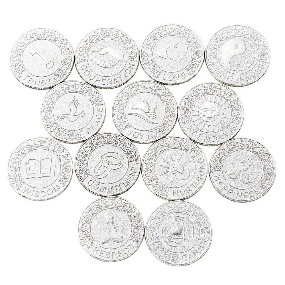 TINGKU English Silver Arras de Boda Wedding Arras Unity Coins Set Wedding ...