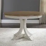 Liberty Furniture Industries Farmhouse Reimagined Pedestal Table, W48 x D60 x H30, White