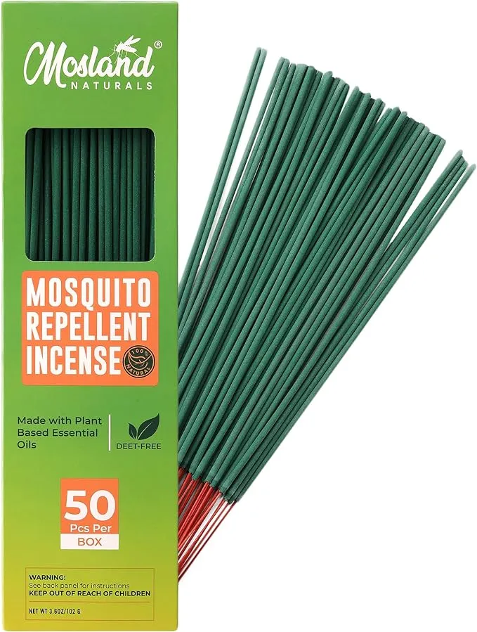 Mosland Naturals Mosquito Repellent Incense Sticks 50 Pcs, Mini Citronella ...