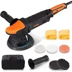 VEVOR Buffer Polisher, 6-Inch Random Orbital Polisher for Car Detailing, 6 Variable Speed 1900-4600RPM Dual Action Polisher Waxer Kit, with Detachable