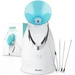 EZBASICS Facial Steamer Ionic Face Steamer for Home Facial, Warm Mist Humidifier Atomizer for Face Sauna Spa Sinuses Moi