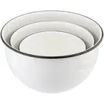 Tablecraft Mixing Bowls (Set of 3), Large: 10.125" x 5.875 Small: 6.875" x 4", White