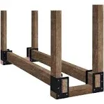 4 Pack Firewood Log Storage Rack Bracket,Indoor Outdoor Adjustable Heavy Duty