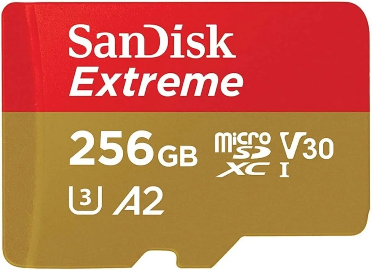 SanDisk 256GB Extreme MicroSDXC UHS-I Memory Card - C10, U3, V30, 4K, A2, Micro SD - SDSQXA1-256G-GN6MN